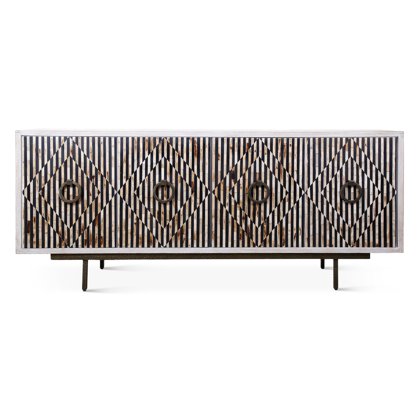 72" Whitewash Mango Wood Sideboard