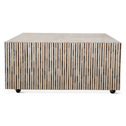 39" Horn and Mango Wood Coffee Table