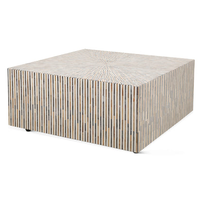 39" Horn and Mango Wood Coffee Table