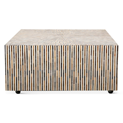 39" Horn and Mango Wood Coffee Table