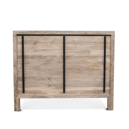 82" Carved Natural White King Size Bed