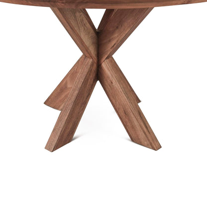 54" Weathered Acacia Round Dining Table