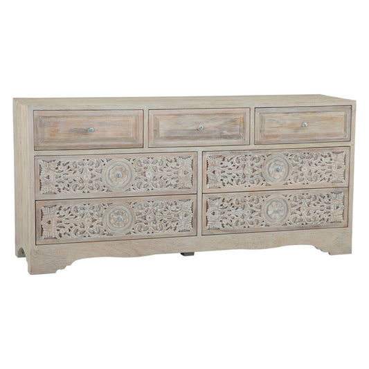 71" Carved Heirloom White Mango Dresser