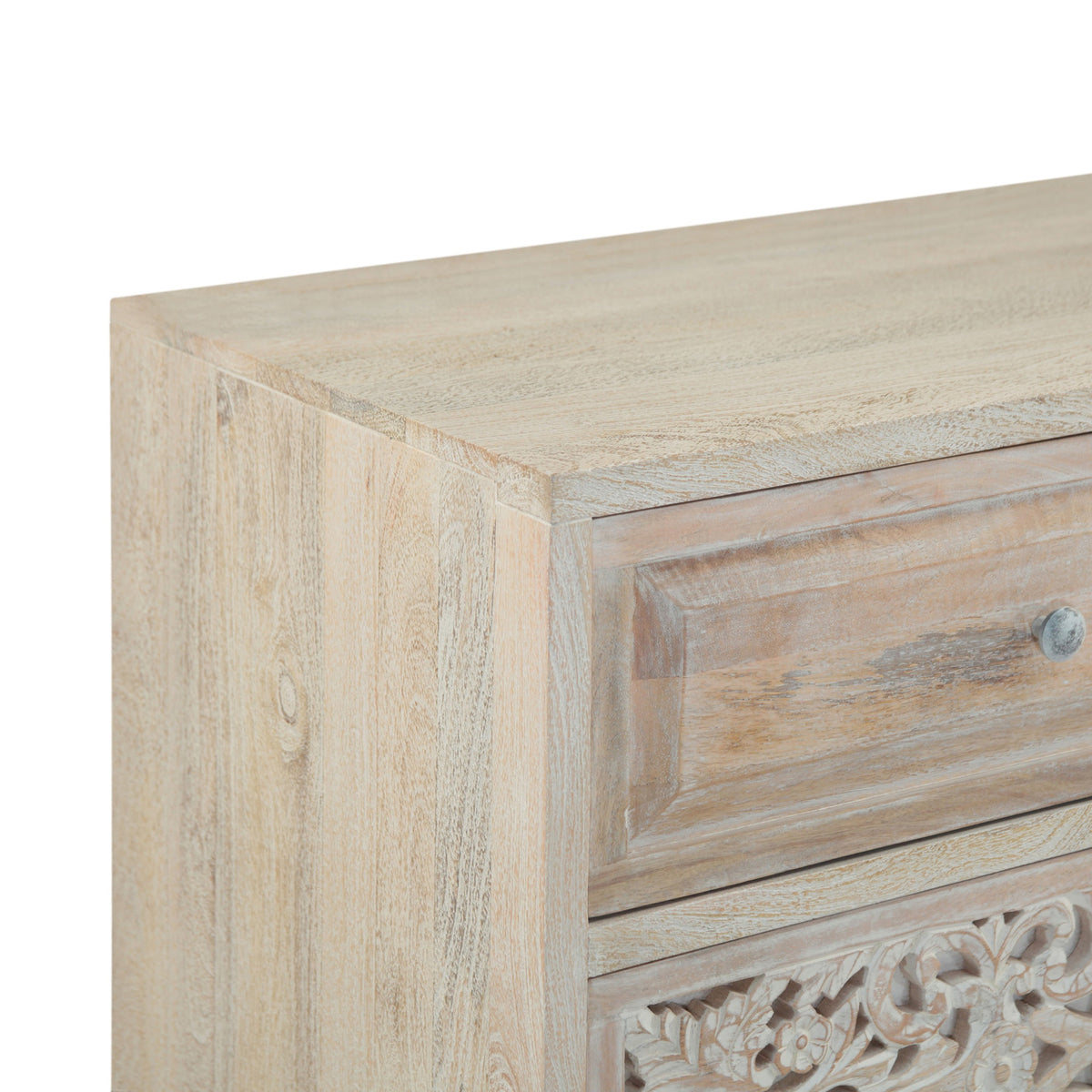 71" Carved Heirloom White Mango Dresser