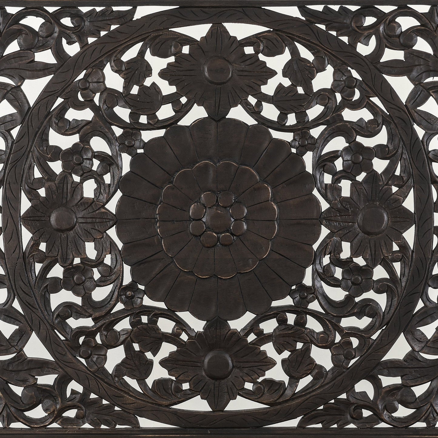 80" Hand-Carved Vintage Brown King Size Bed