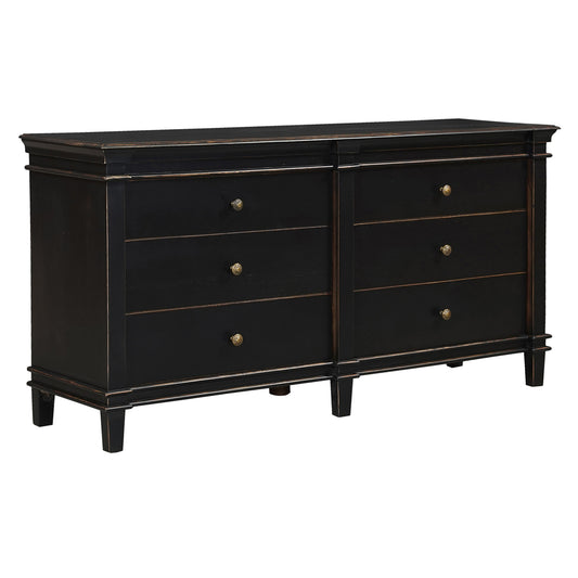 70" Distressed Black Mango Dresser