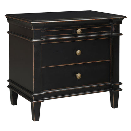 30" Distressed Black Mango Nightstand