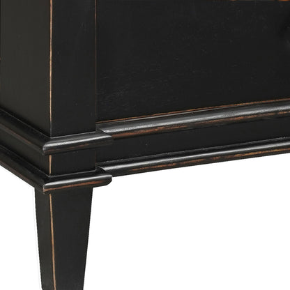30" Distressed Black Mango Nightstand