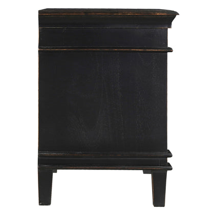 30" Distressed Black Mango Nightstand