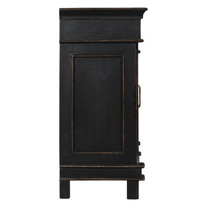 70" Distressed Black Mango Sideboard
