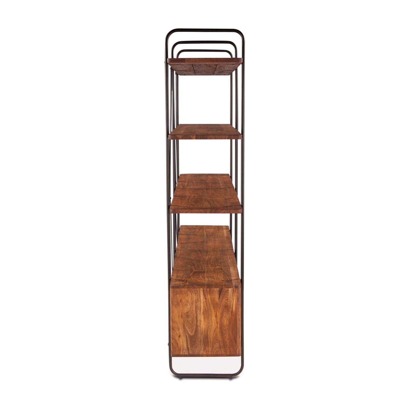 75" Pecan Brown Acacia Wood Bookshelf