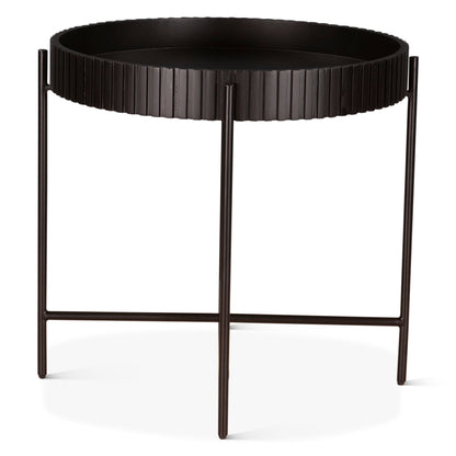 29" Matte Black Wood Nesting Tray Tables