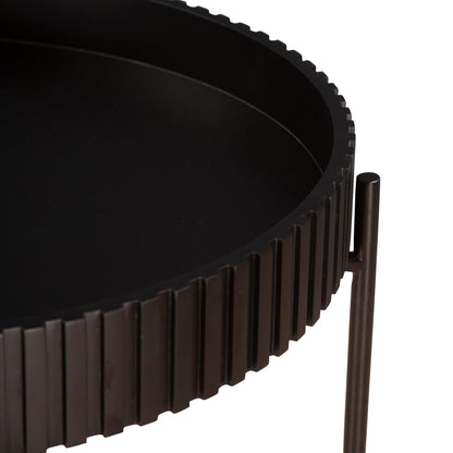 29" Matte Black Wood Nesting Tray Tables