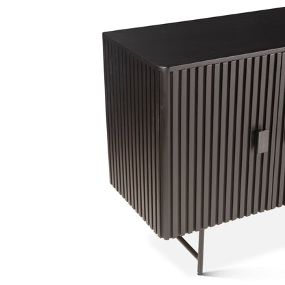 67" Matte Black Mango Wood Sideboard