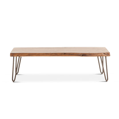 54" Walnut Acacia Wood Coffee Table