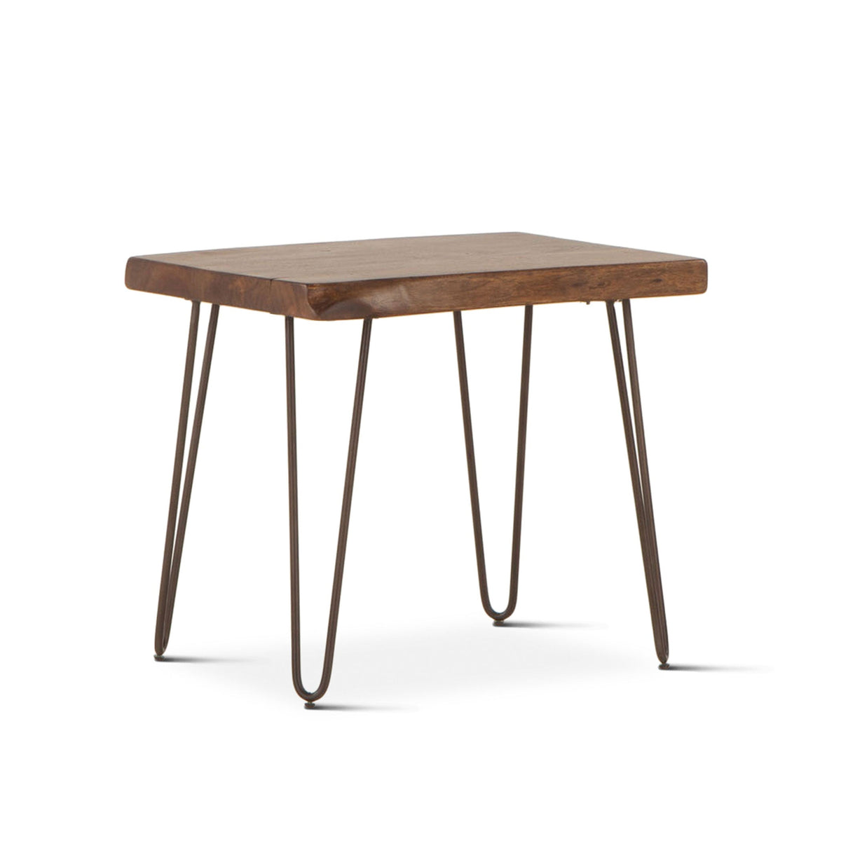 26" Walnut Acacia Wood Side Table
