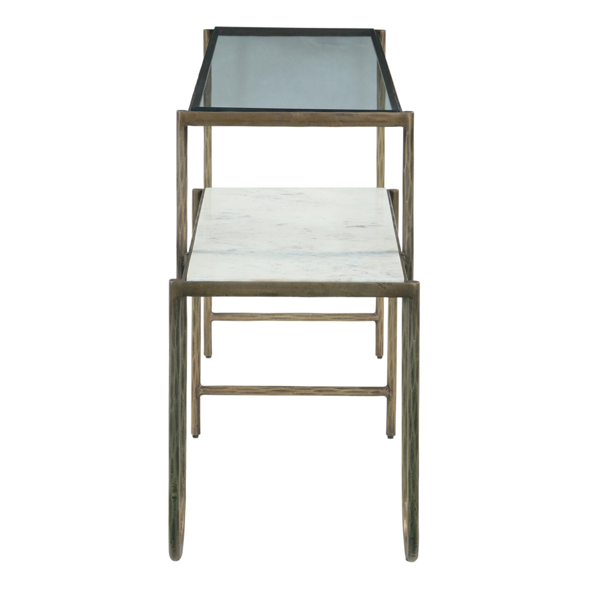 16.5" Marble and Glass Console Table