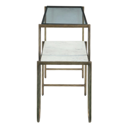 16.5" Marble and Glass Console Table