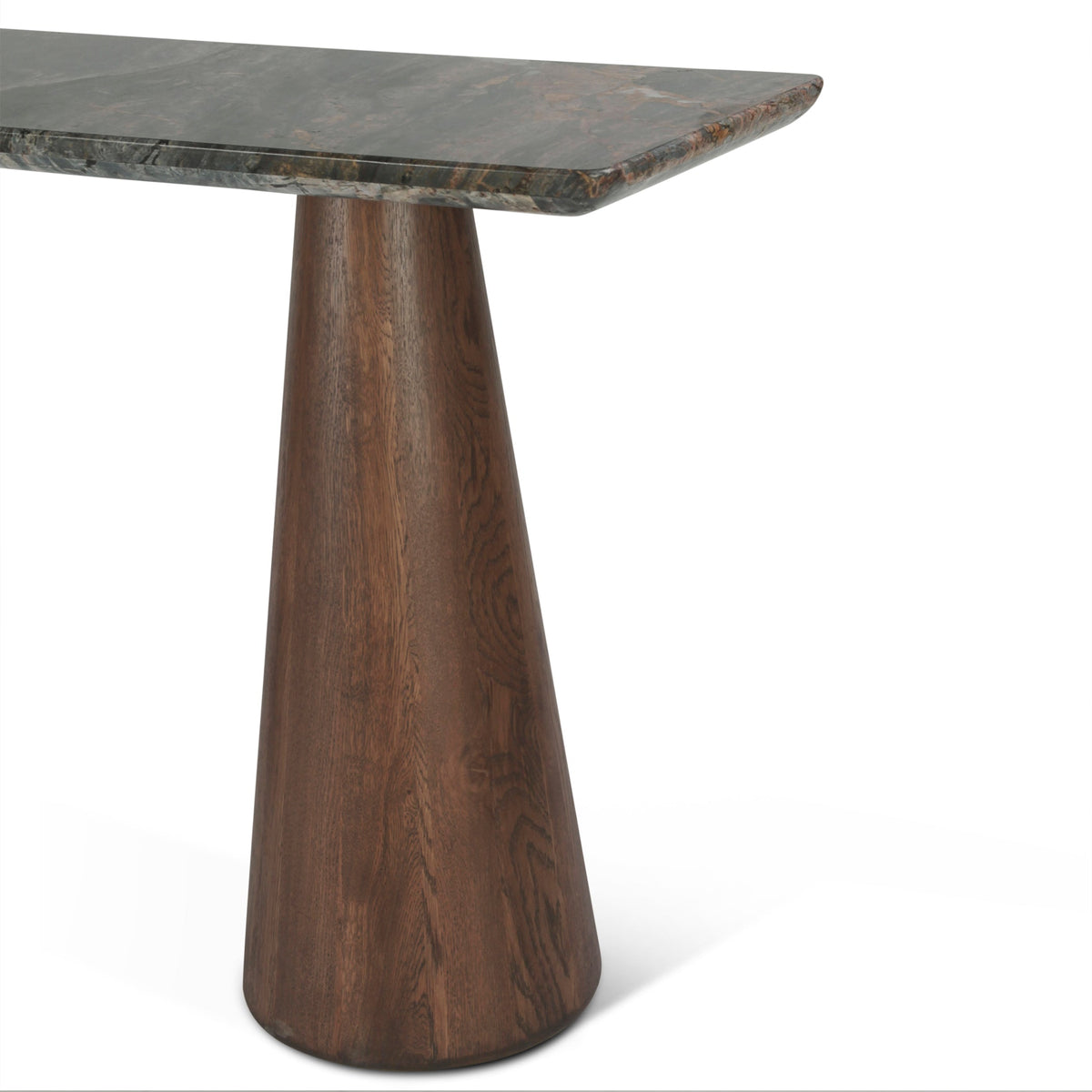 60" Lava Marble and Dark Mango Wood Console Table