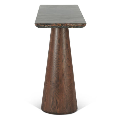 60" Lava Marble and Dark Mango Wood Console Table
