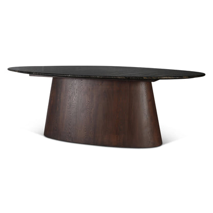 90" Lava Marble Oval Dining Table
