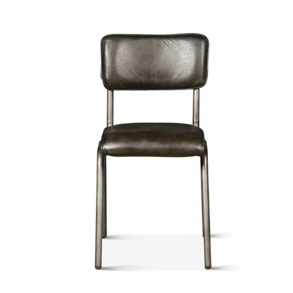 17" Ebony Leather Dining Chair