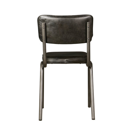 17" Ebony Leather Dining Chair