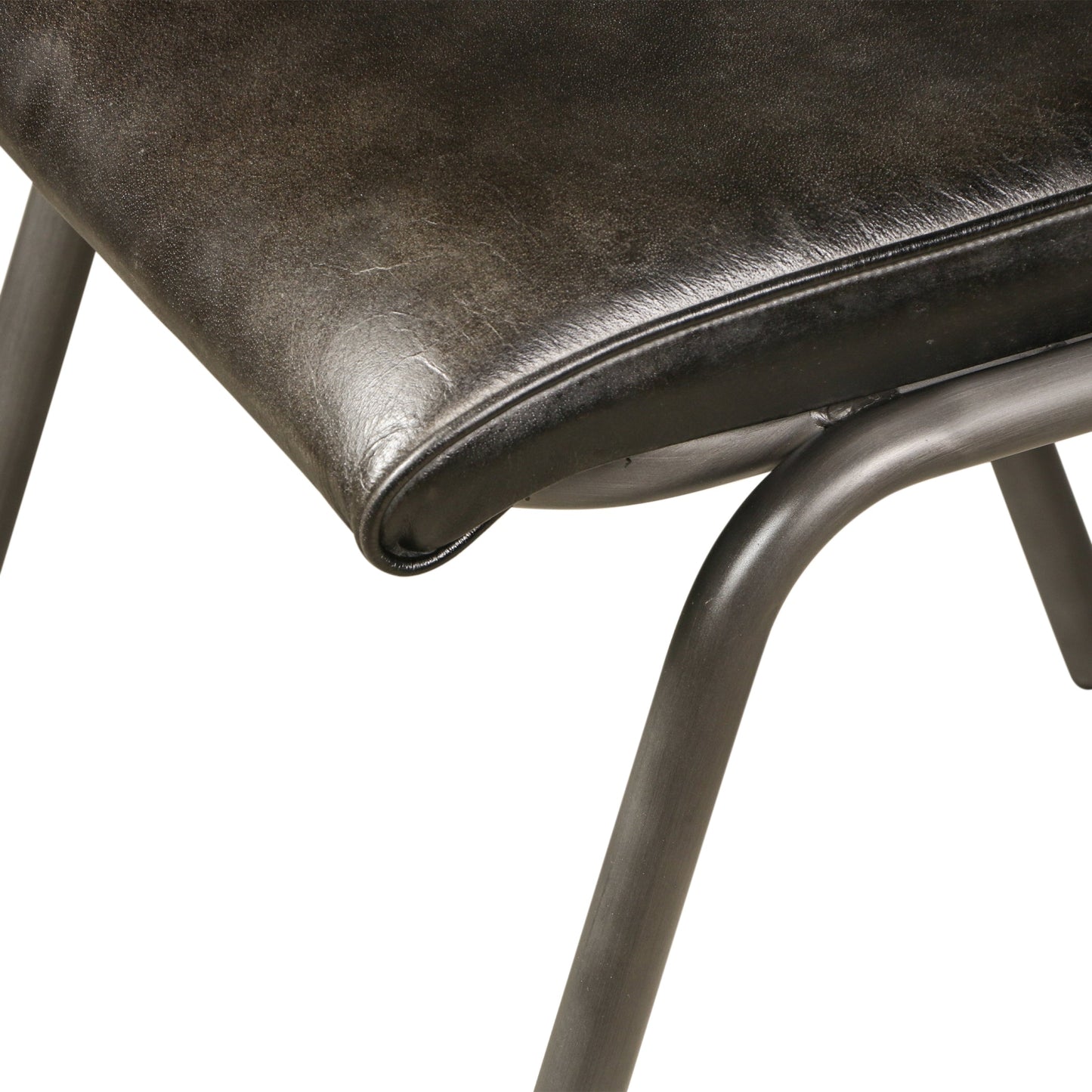 17" Ebony Leather Dining Chair