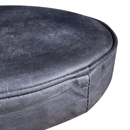 13" Black Leather Adjustable Stool