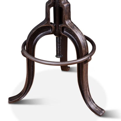 13" Brown Leather Adjustable Stool