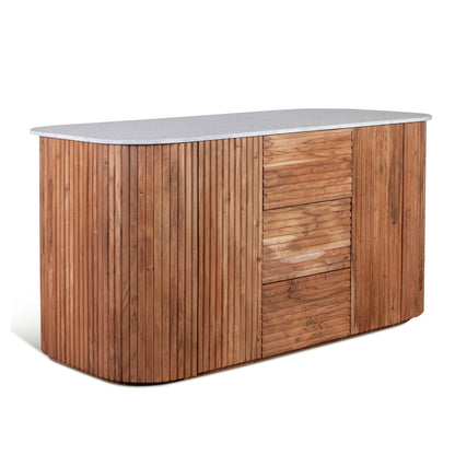 68.5" Natural Acacia Kitchen Island Table