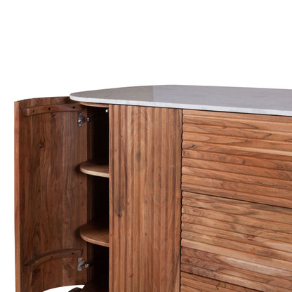68.5" Natural Acacia Kitchen Island Table