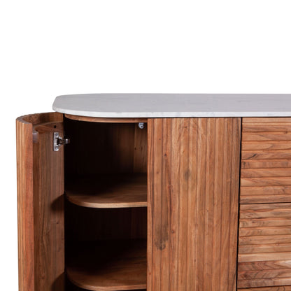 68.5" Natural Acacia Kitchen Island Table