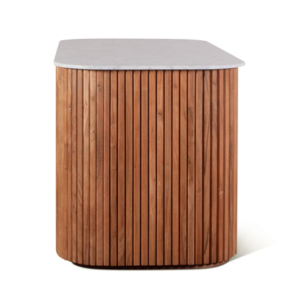 68.5" Natural Acacia Kitchen Island Table