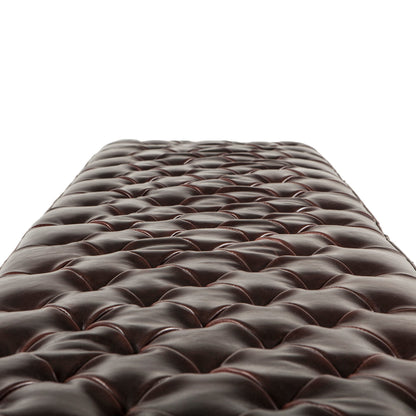 79" Brown Leather Upholstered Bench