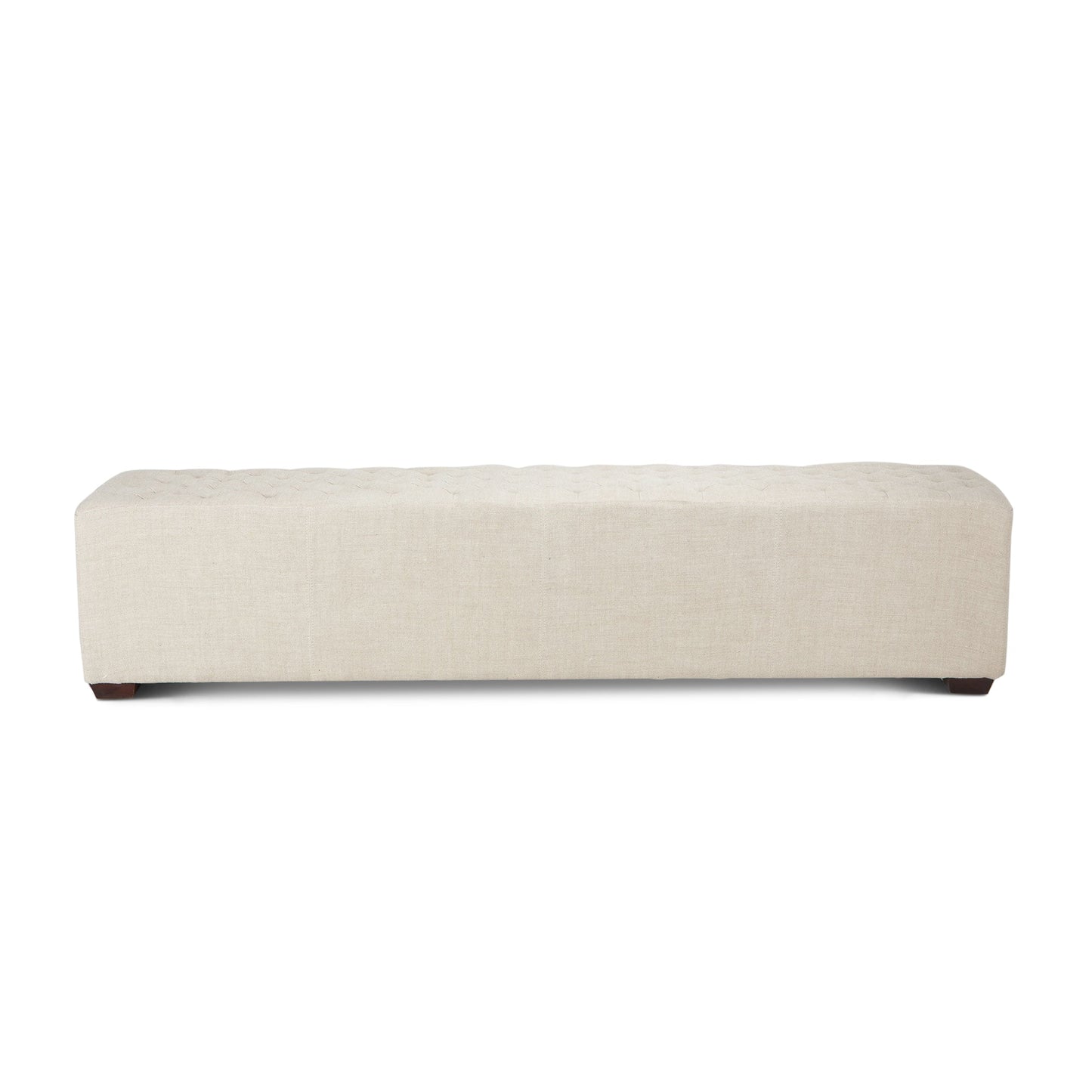 79" Beige Linen Upholstered Bench