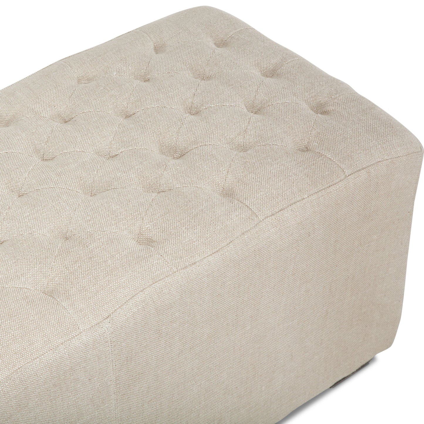 79" Beige Linen Upholstered Bench