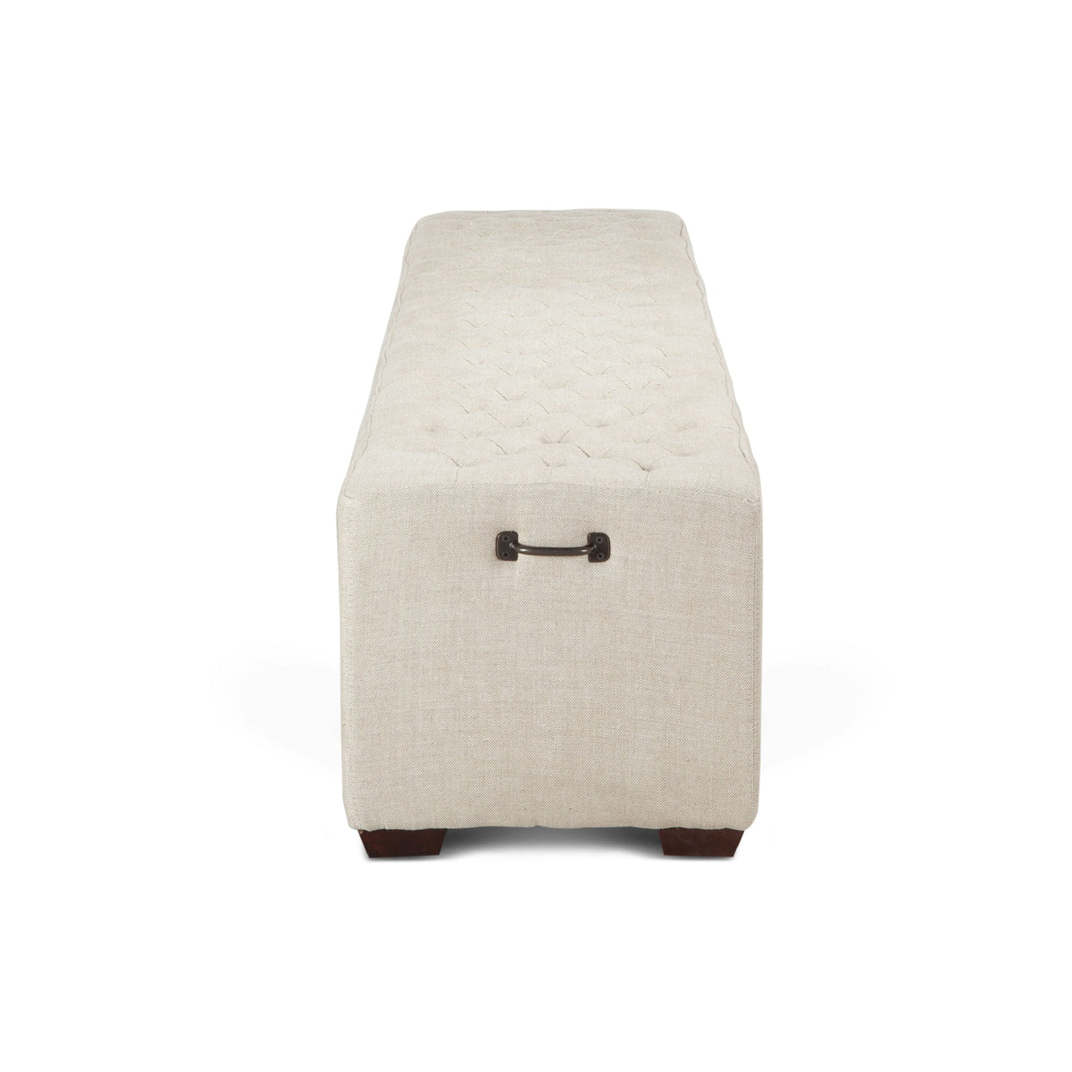 79" Beige Linen Upholstered Bench