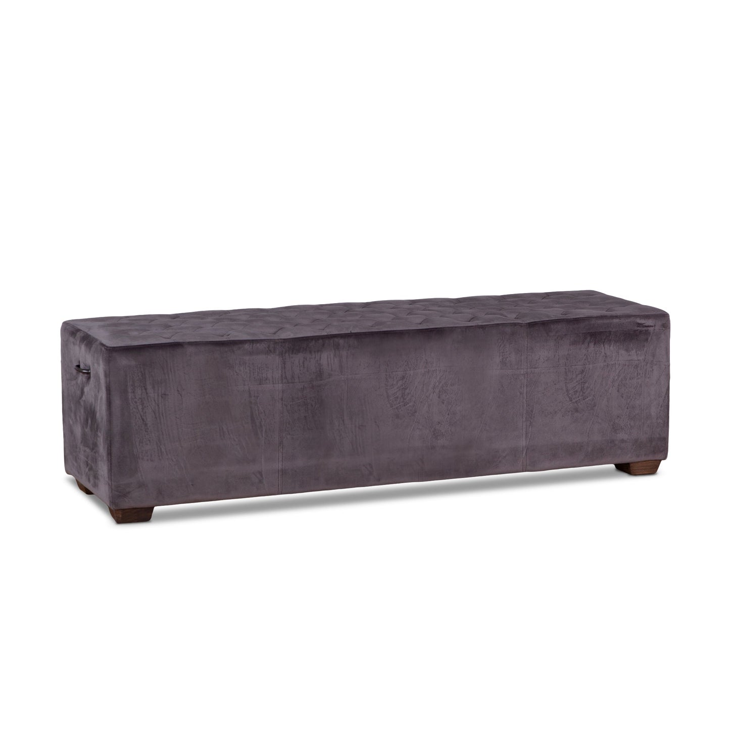 59" Asphalt Velvet Upholstered Bench