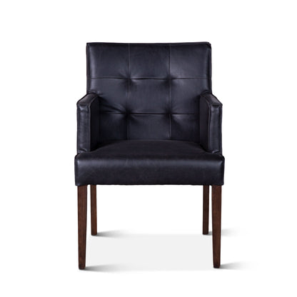 23" Black Eco Leather Dining Armchair