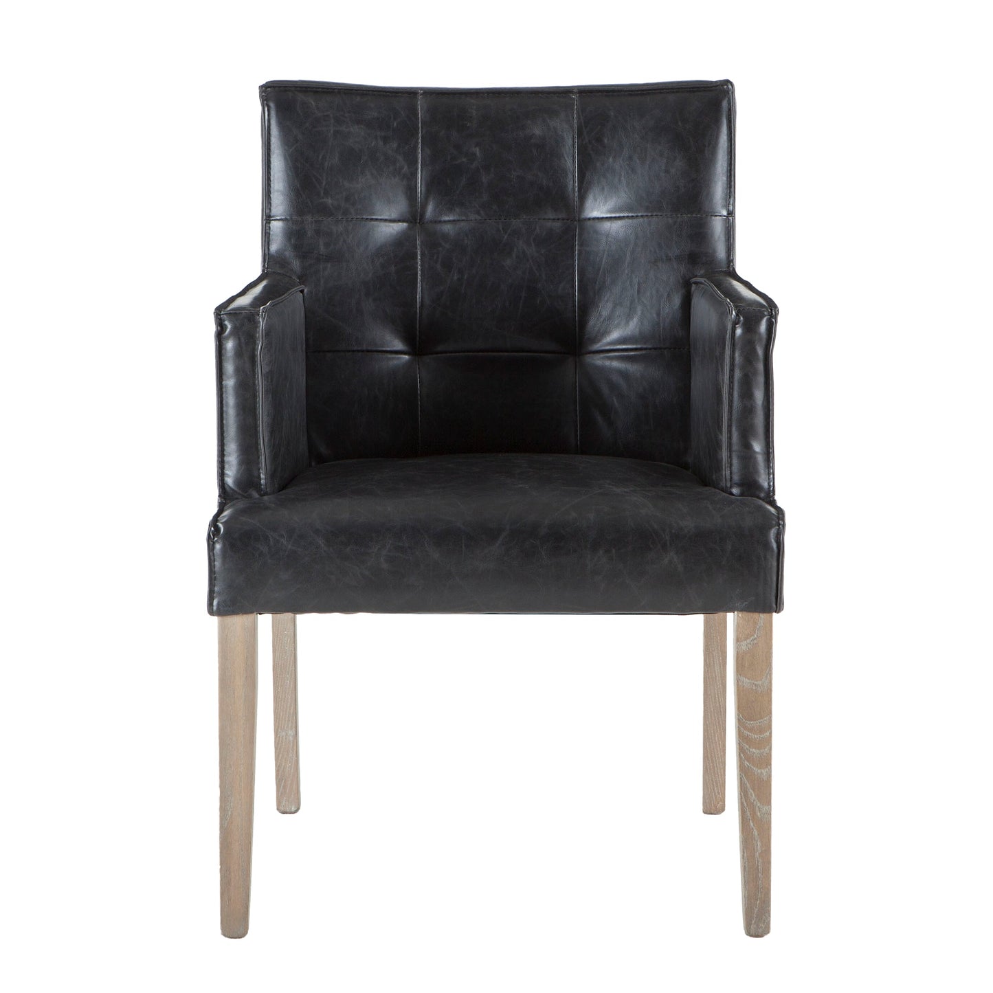 24" Black Eco Leather Dining Armchair