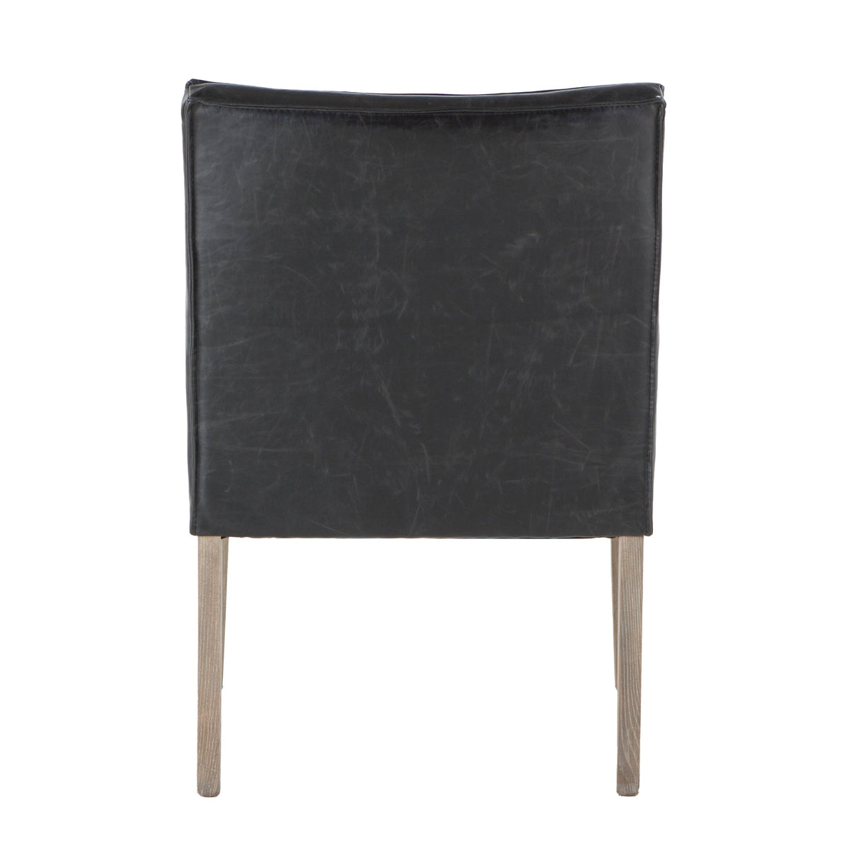 24" Black Eco Leather Dining Armchair