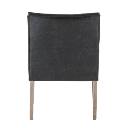 24" Black Eco Leather Dining Armchair