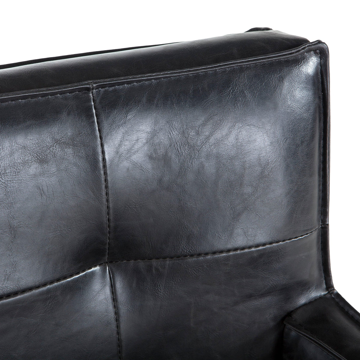 24" Black Eco Leather Dining Armchair