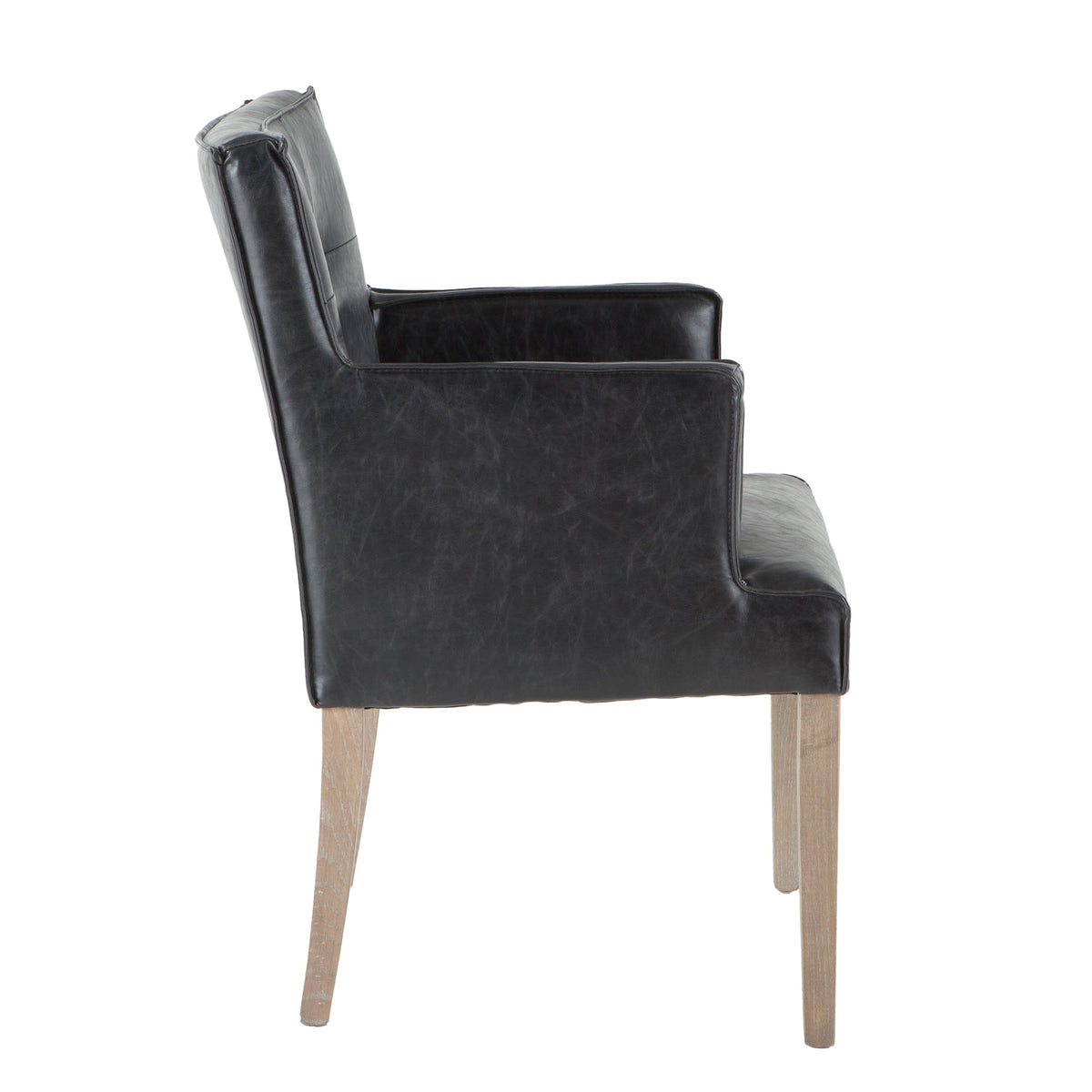 24" Black Eco Leather Dining Armchair