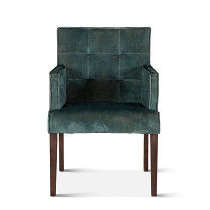 23" Green Velvet Dining Armchair