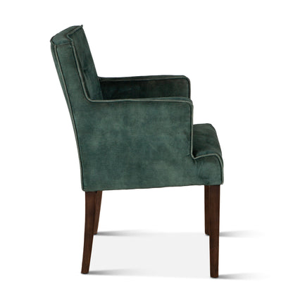 23" Green Velvet Dining Armchair