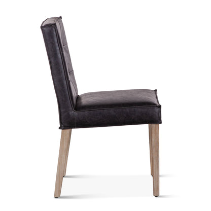 17" Black Eco Leather Dining Chair
