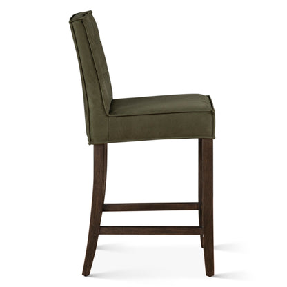 18" Green Eco Suede Counter Chair