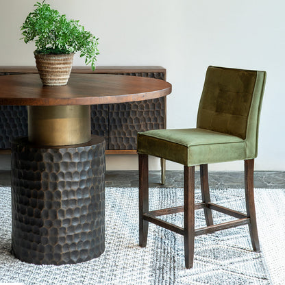 18" Green Eco Suede Counter Chair